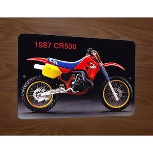 1987 Honda CR500 Motocross Motorcycle Dirt Bike Photo 8x12‎ Metal Wall Sign